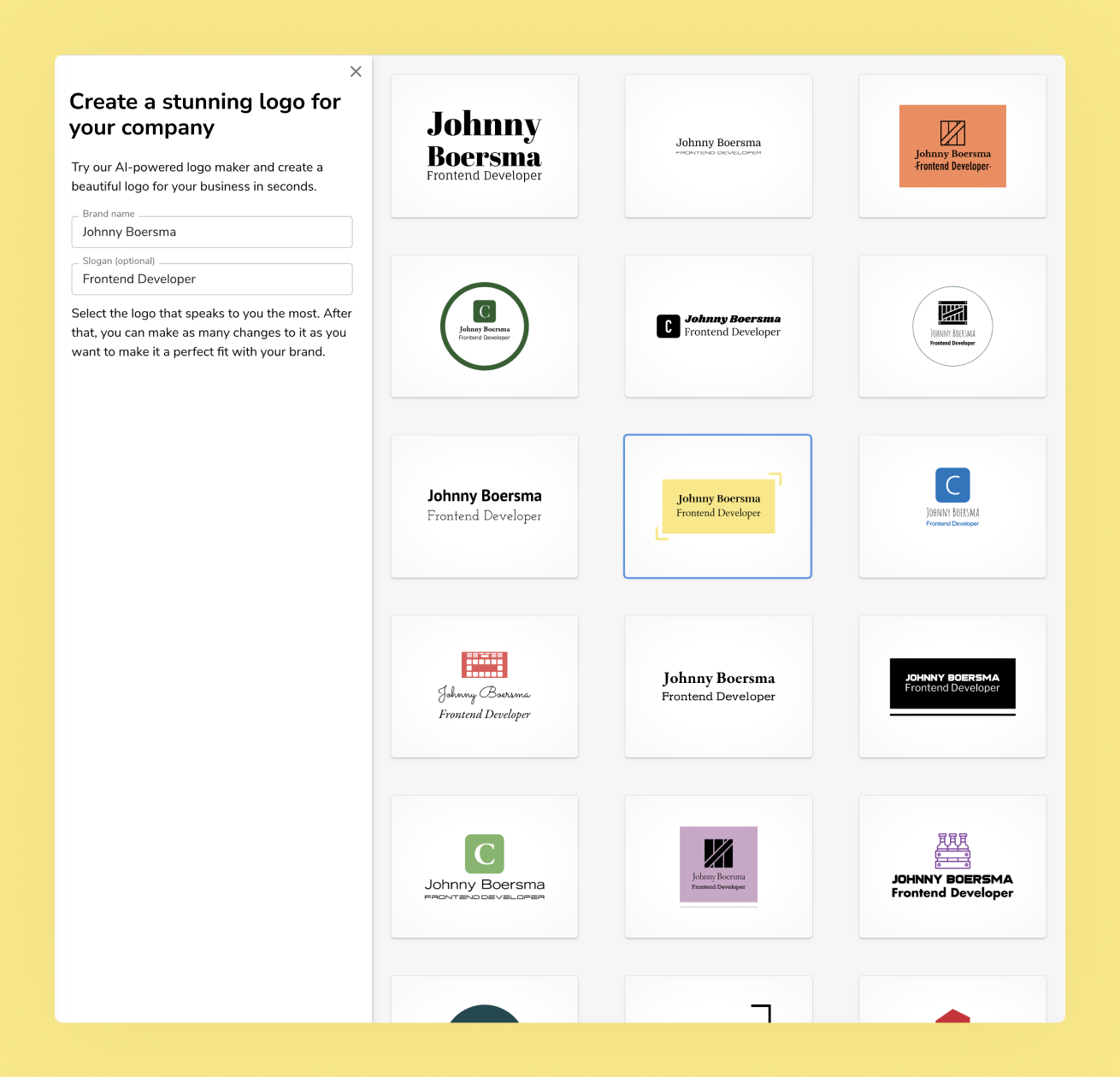 Onboarding LogoMaker